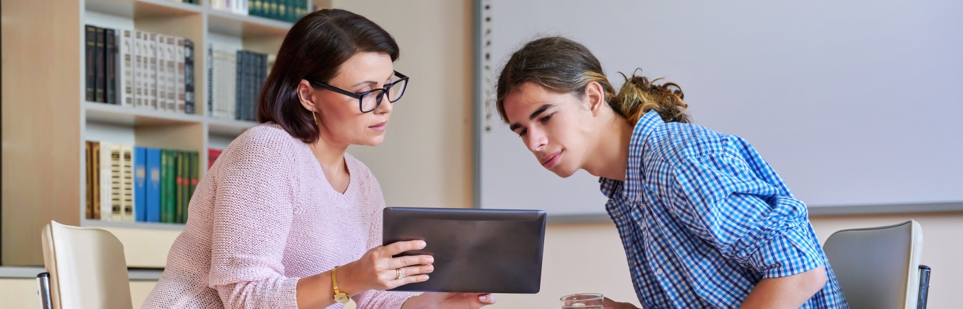 Counselor and student