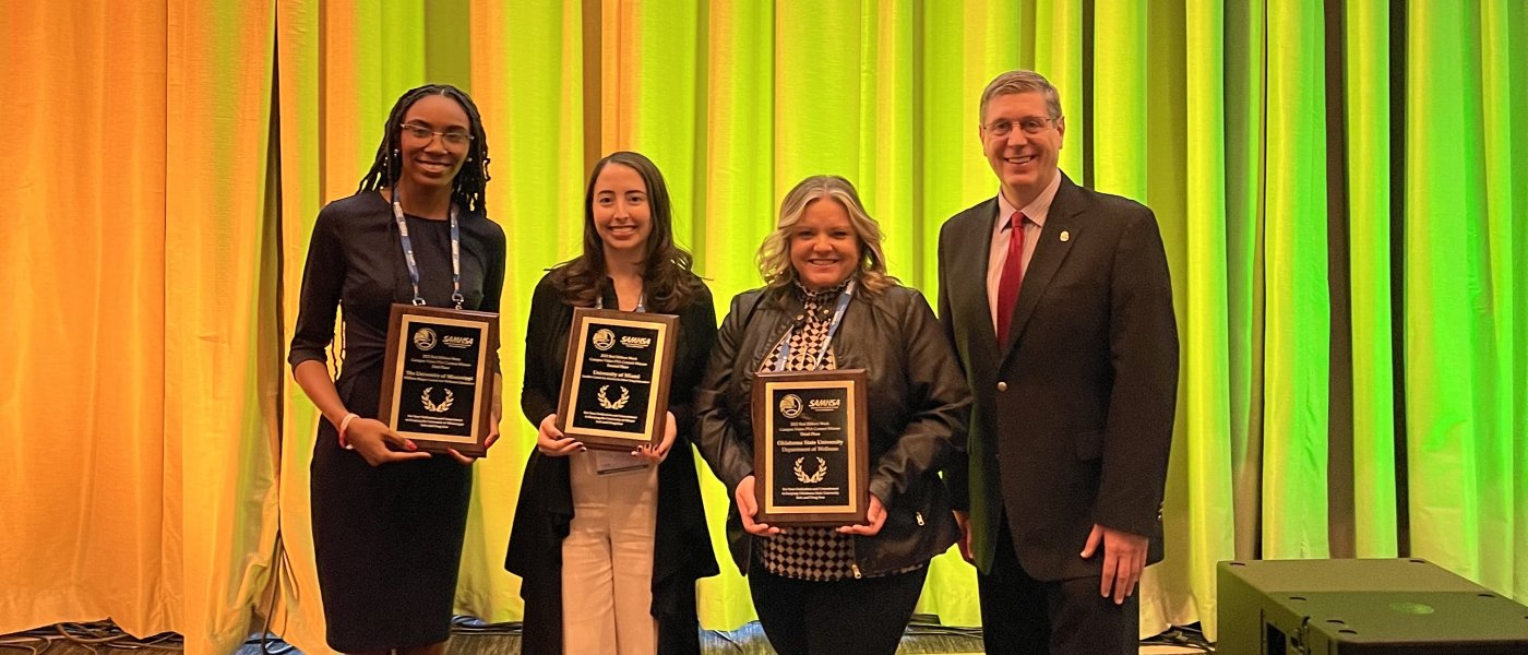 Pictured left to right: Jazmine Kelley (University of Mississippi), Rachel Perse (University of Miami), Dr. Kari Pratt (Oklahoma State University), Rich Lucey (DEA)