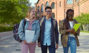 Students walking